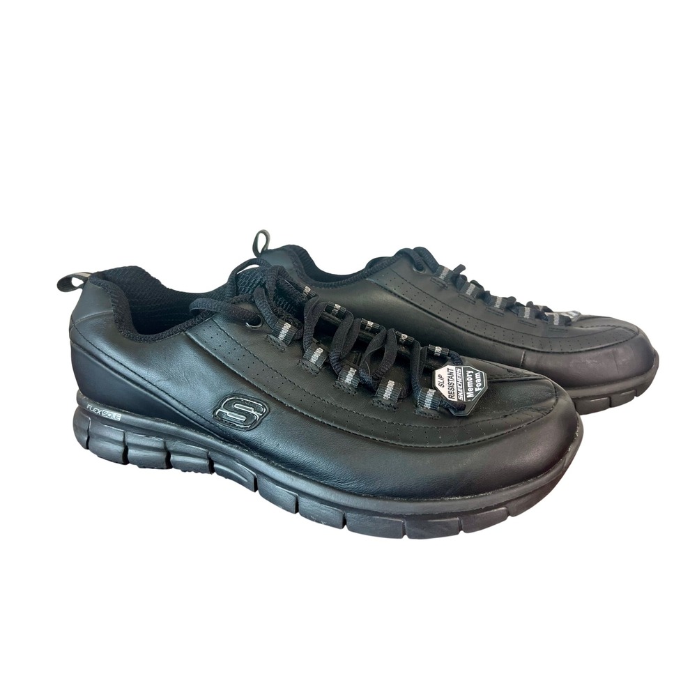 Skechers Work Relaxed Fit Slip Resistant Memory Foam Shoes Womens 9.5 W 76550EW